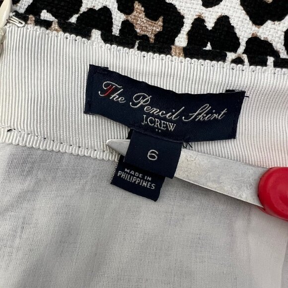 J Crew Leopard Print Pencil Skirt Size 6 - Picture 6 of 7